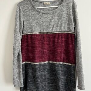 Flamingo Urban Gray and Burgundy Sweatshirt